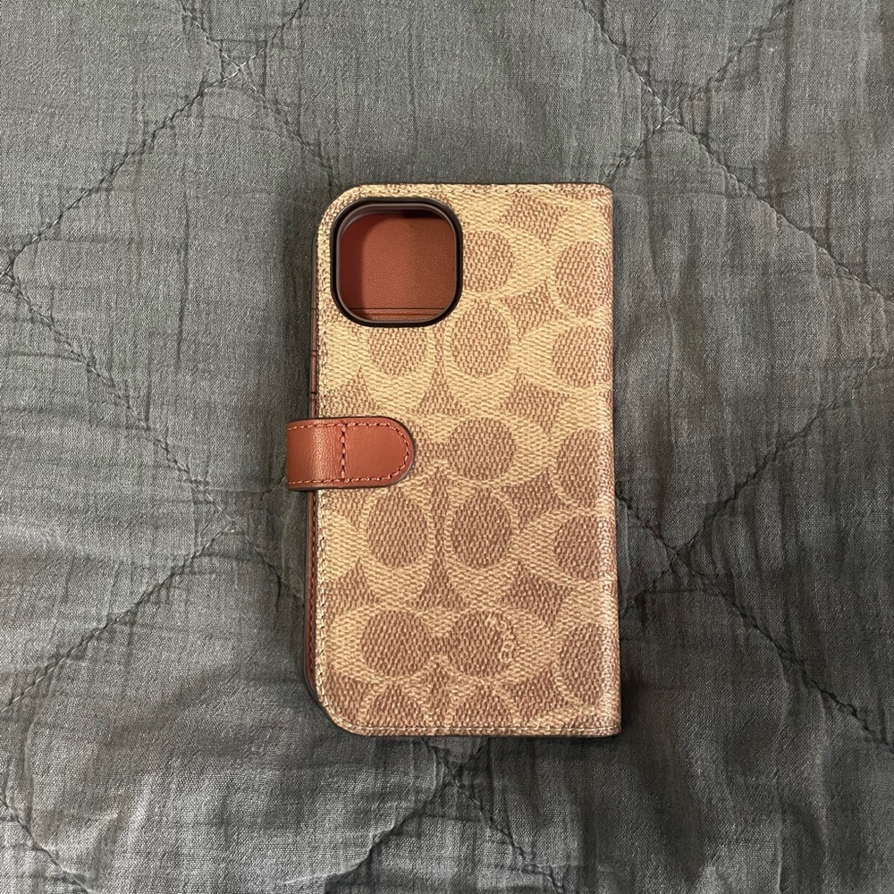 Coach Tan and Brown Phone Case